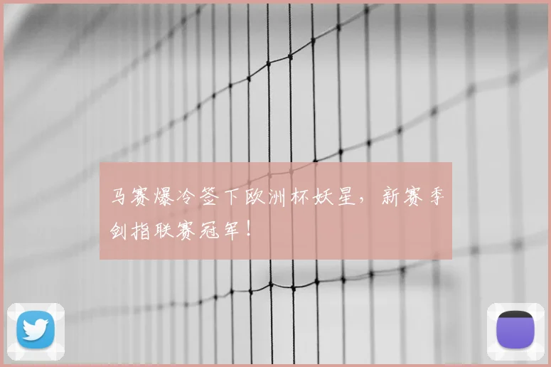 马赛爆冷签下欧洲杯妖星,新赛季剑指联赛冠军!