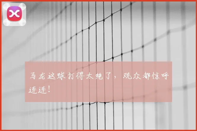 马龙这球打得太绝了,观众都惊呼连连!